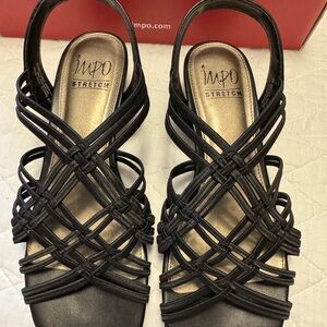 Impo Black Strappy Sandals Elegant Design